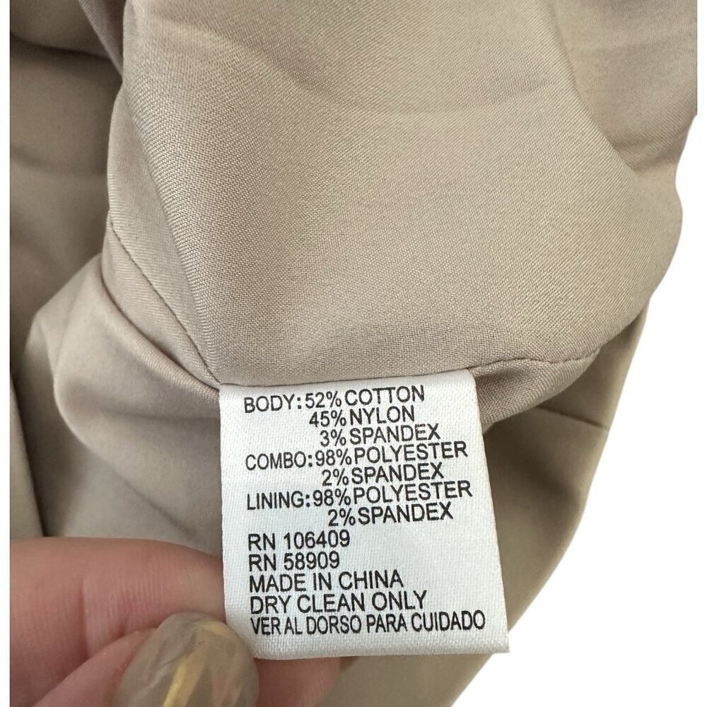Antonio Melani Women's Peplum Dress Size 4 Lined Khaki Tan Knee Length - Picture 3 of 4